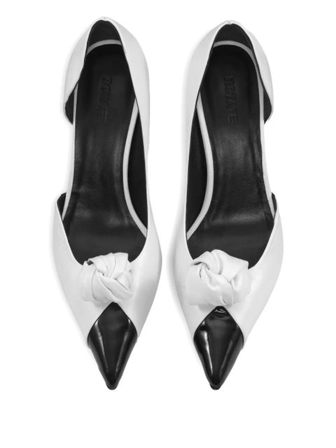 ROTATE BIRGER CHRISTENSEN knot-appliqué leather pumps - White - zdjęcie produktu nr 2