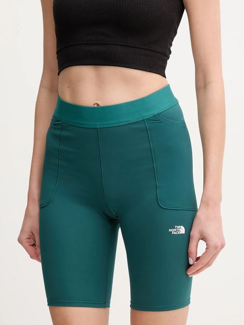 The North Face szorty sportowe Refina damskie kolor turkusowy gładkie high waist NF0A8EF76GI1 - zdjęcie produktu nr 1