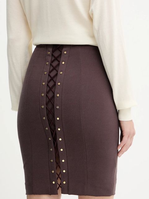 Elisabetta Franchi spódnica kolor bordowy mini ołówkowa GO14757E2