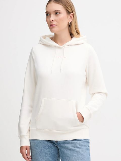 Tommy Jeans bluza damska kolor beżowy z kapturem z nadrukiem DW0DW21963 - zdjęcie produktu nr 1