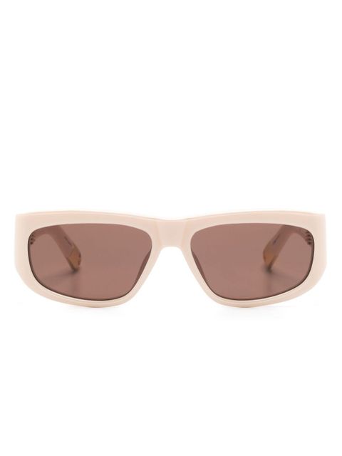 Jacquemus rectangle-frame sunglasses - Pink - zdjęcie produktu nr 1