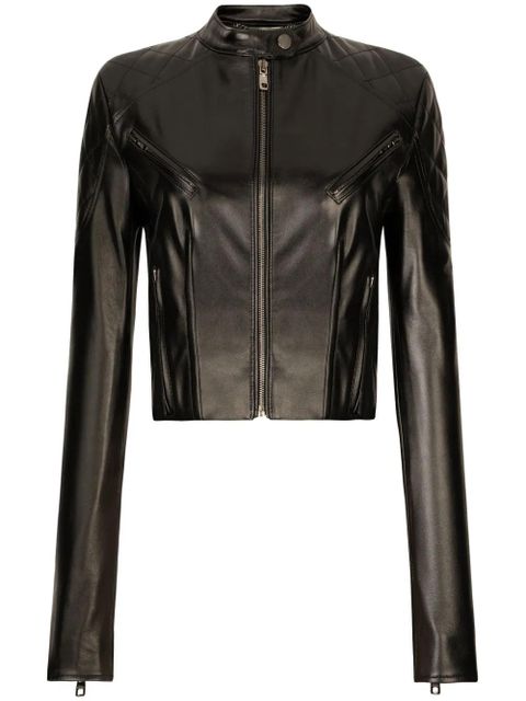 Dolce & Gabbana zip-up leather jacket - Black - zdjęcie produktu nr 1