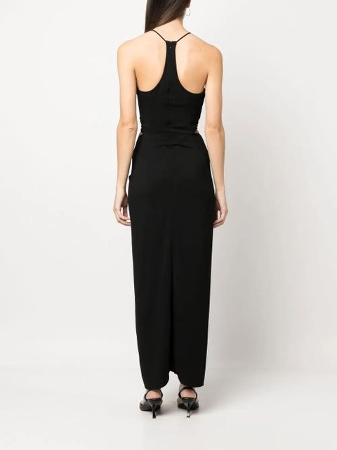 Christopher Esber cut-out ruched midi dress - Black