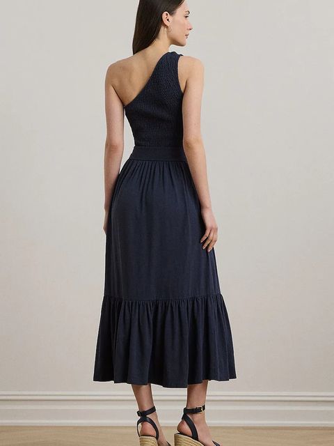 Lauren Ralph Lauren sukienka kolor granatowy midi rozkloszowana 200973608 - zdjęcie produktu nr 2