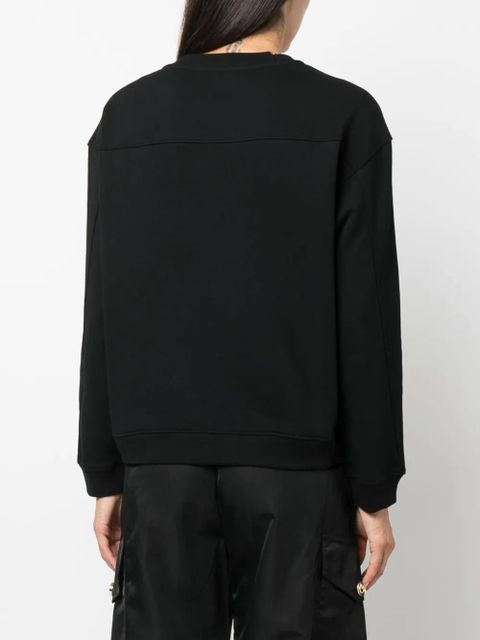 PINKO logo-charm cotton sweatshirt - Black