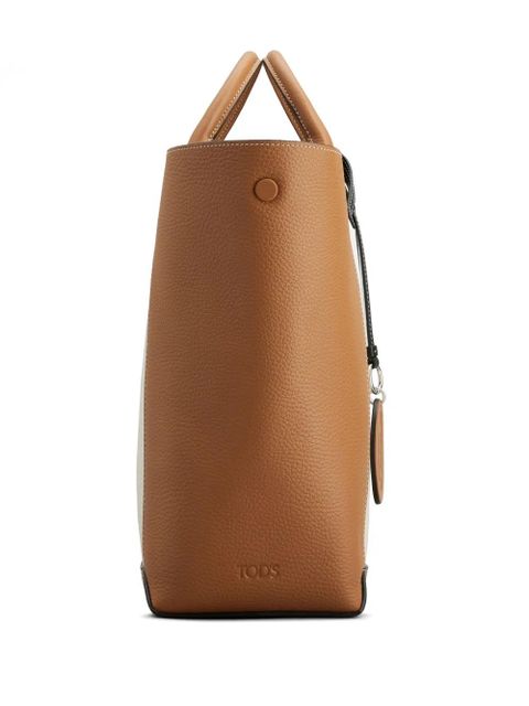 Tod's panelled leather tote bag - Brown