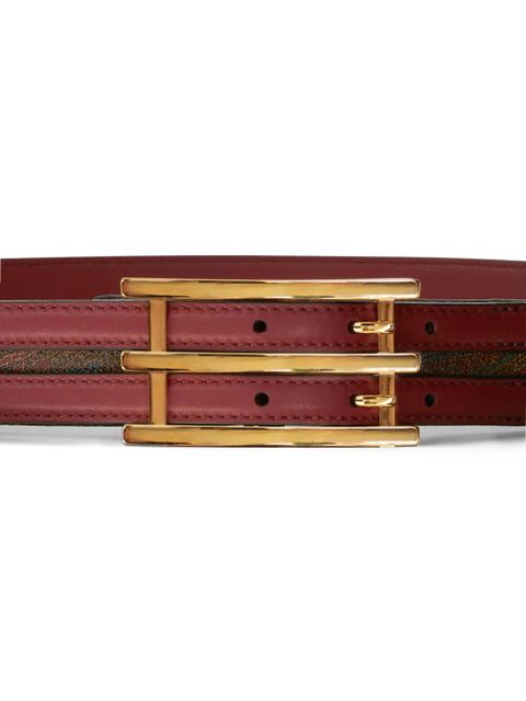 ETRO paisley-print leather belt - Red - zdjęcie produktu nr 2