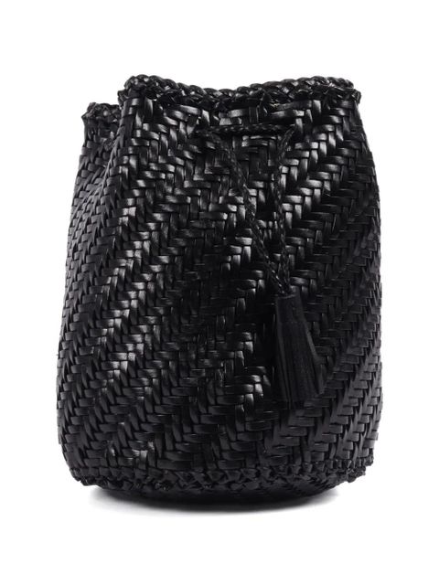 DRAGON DIFFUSION Pompom Double Jump leather bucket bag - Black