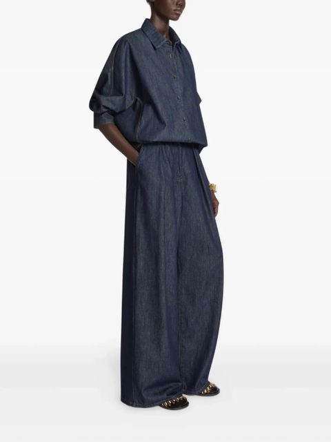 DRIES VAN NOTEN pleated wide-leg jeans - Blue