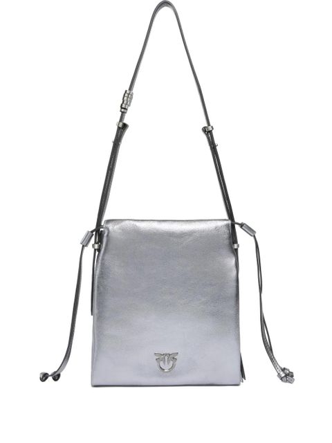 PINKO metallic-leather drawstring shoulder bag - Grey - zdjęcie produktu nr 1