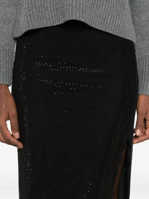 Self-Portrait crystal-embellished skirt - Black