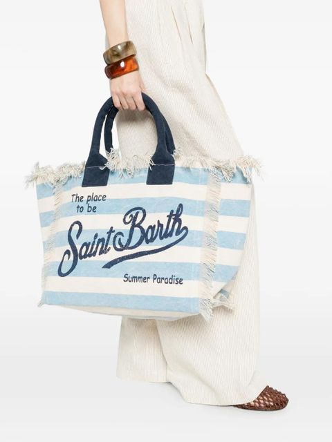 MC2 Saint Barth Vanity striped fringe tote bag - Blue - zdjęcie produktu nr 2