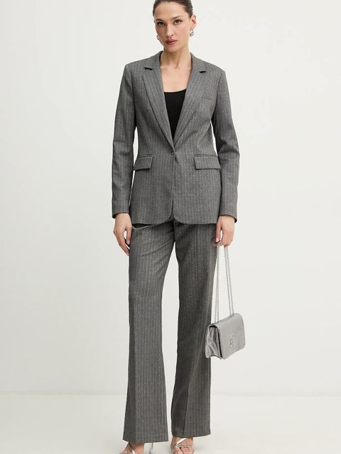 Morgan spodnie damskie kolor szary proste high waist PVEPER.F - zdjęcie produktu nr 2