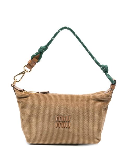 Miu Miu corduroy logo shoulder bag - Brown - zdjęcie produktu nr 1