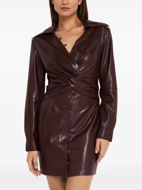 Nanushka Marto draped mini dress - Brown