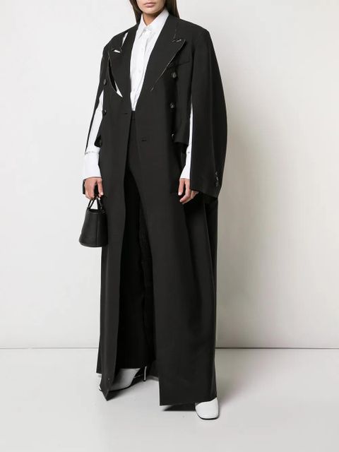 Maison Margiela deconstructed double-breasted raw coat - Black - zdjęcie produktu nr 2