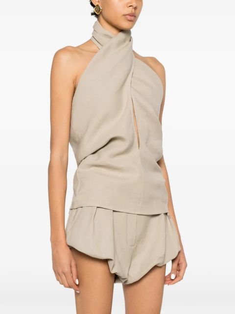 Magda Butrym halterneck blouse - Neutrals - zdjęcie produktu nr 2