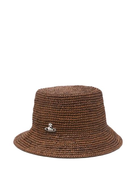 Vivienne Westwood Orb raffia bucket hat - Brown - zdjęcie produktu nr 1