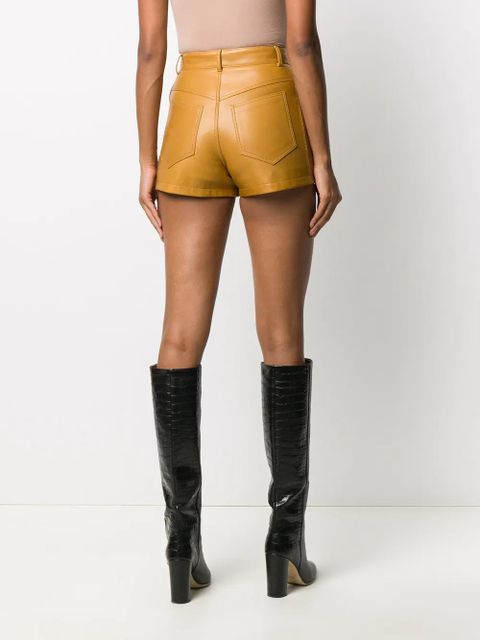 Saint Laurent lambskin leather shorts - Brown