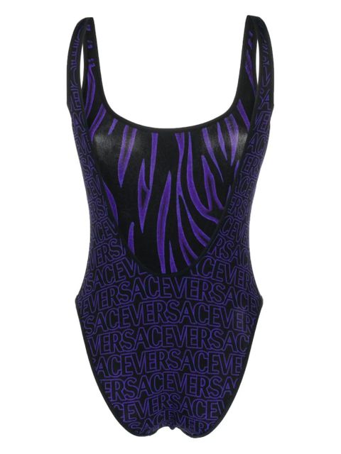 Versace logo-print low-back reversible swimsuit - Black - zdjęcie produktu nr 2