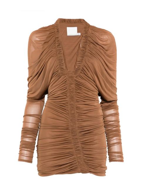 Christopher Esber Orion LS long-sleeve mini dress - Brown - zdjęcie produktu nr 1