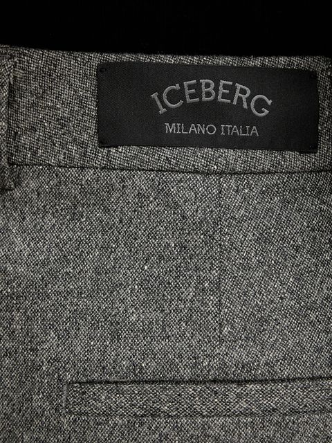 Iceberg spodnie z dodatkiem wełny damskie kolor szary proste high waist B081 3080