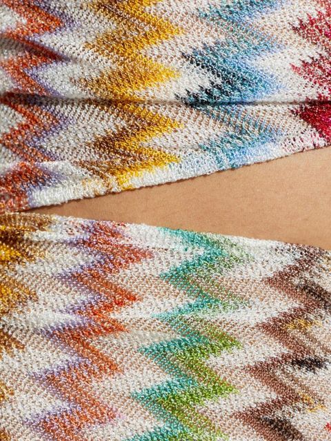 Missoni zigzag-knit cut-out mini dress - White