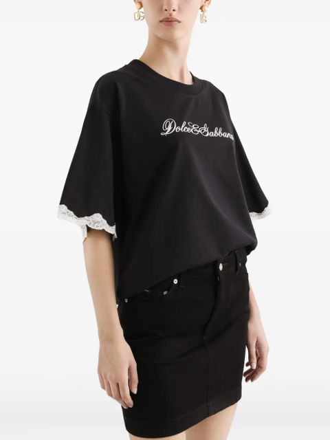 Dolce & Gabbana jersey T-shirt with embroidery - Black