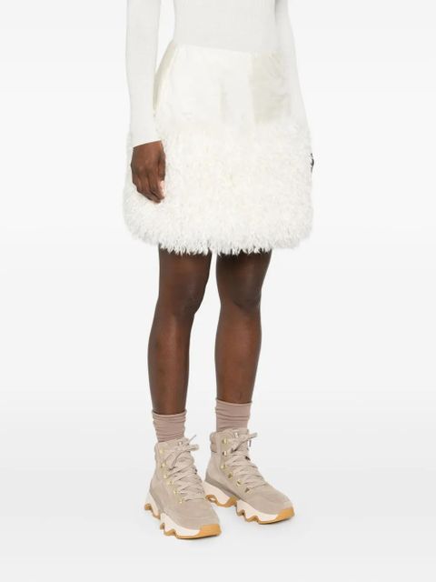 Moncler fluffy-trim skirt - Neutrals