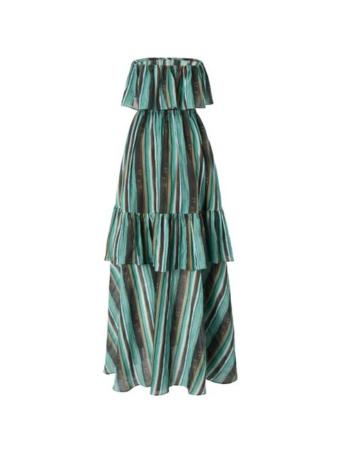 PINKO ruffled striped dress - Green - zdjęcie produktu nr 2
