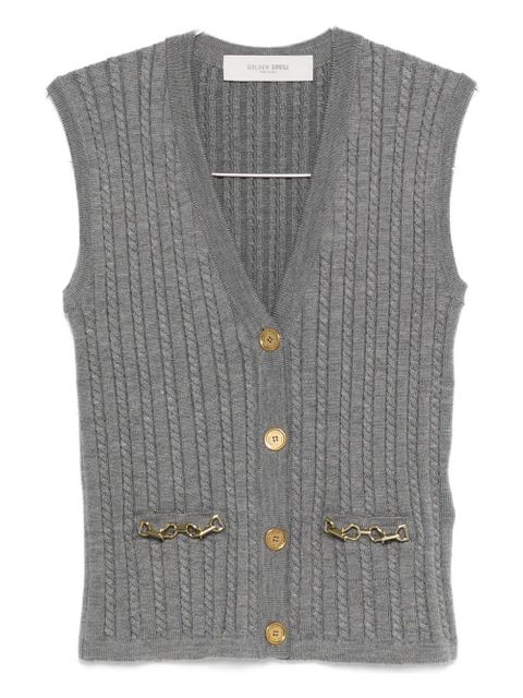 Golden Goose cable-knit chain-detail vest - Grey