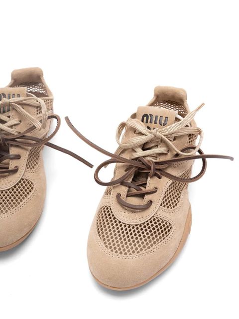 Miu Miu Gymnasium lace-up sneakers - Neutrals