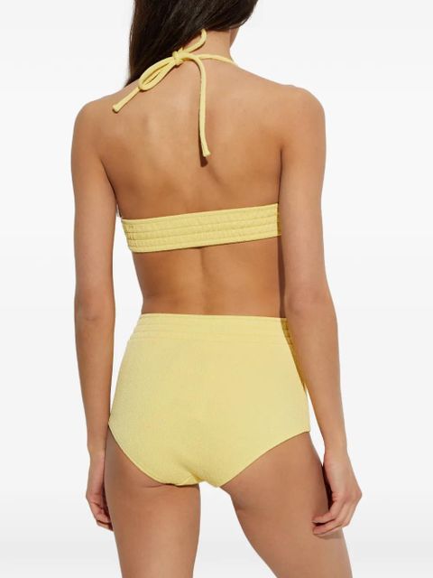 MM6 Maison Margiela textured halterneck bikini - Yellow