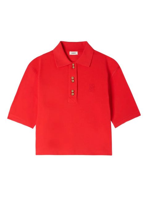 SANDRO buttoned polo shirt - Red - zdjęcie produktu nr 1