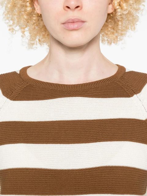 Max Mara striped raglan-sleeve sweater - Brown