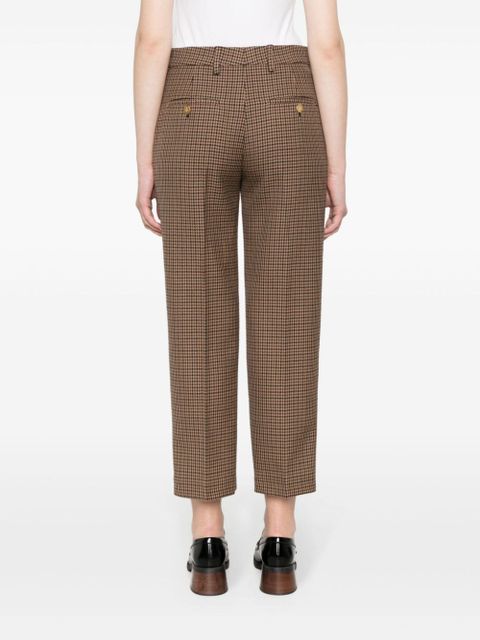 Prada houndstooth-check wool trousers - Brown