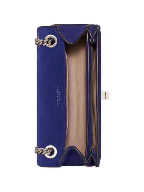 Tory Burch mini kira Turnlock suede shoulder bag - Blue