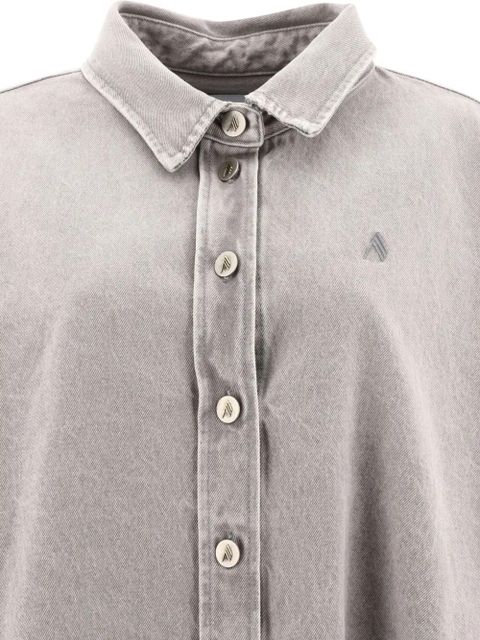 The Attico cut-out detail asymmetric collar shirt - Grey