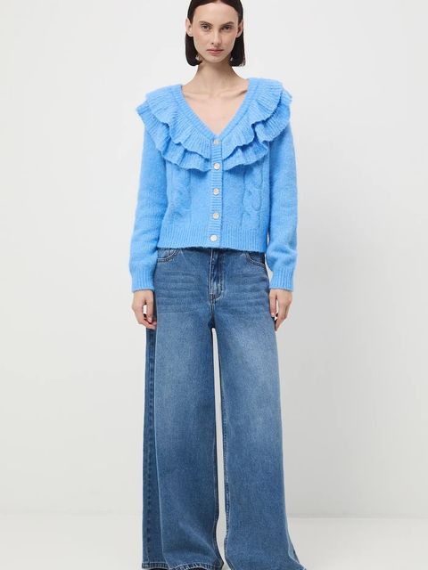 Medicine kardigan damski kolor niebieski ciepły