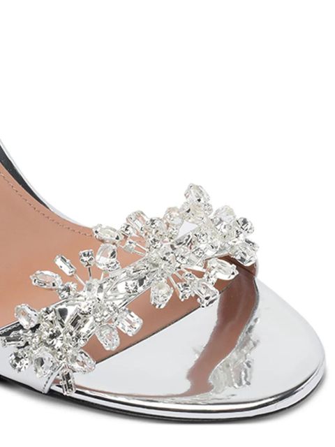 Aquazzura 85mm crystal-embellished slingback sandals - Silver