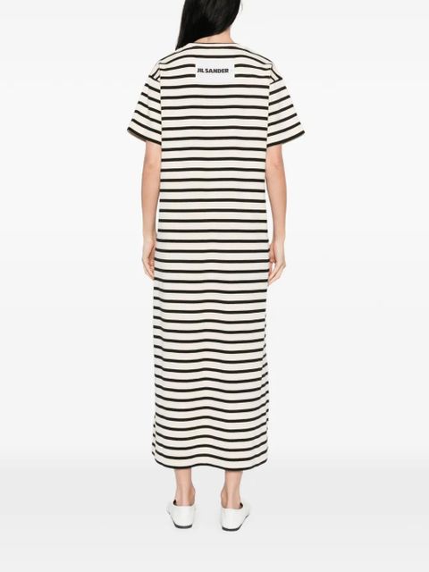 Jil Sander striped short sleeve dress - Neutrals