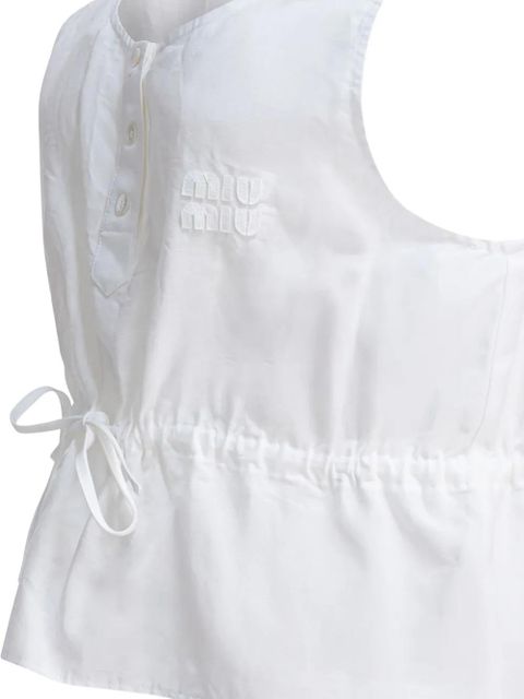 Miu Miu drawstring top - White - zdjęcie produktu nr 2
