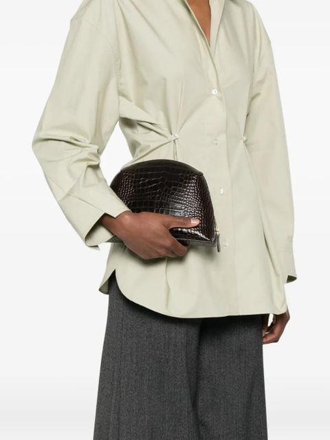 TOTEME medium croco-embossed clutch bag - Brown - zdjęcie produktu nr 2