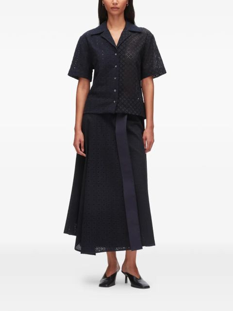 3.1 Phillip Lim openwork short-sleeved shirt - Blue - zdjęcie produktu nr 2