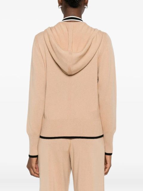 PINKO zip-up knitted hoodie - Neutrals