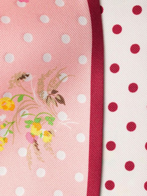 Prada printed silk twill skinny scarf - Pink