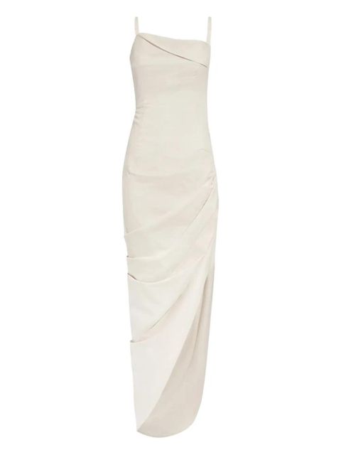 Jacquemus Saudade draped open-back maxi dress - Neutrals - zdjęcie produktu nr 1