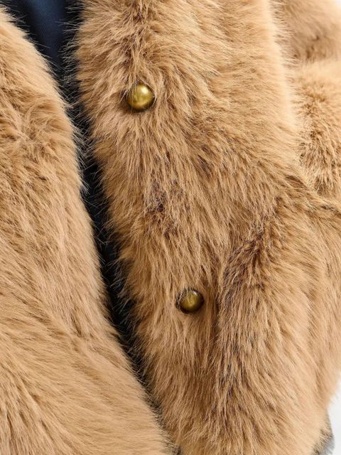 Essentiel Antwerp faux-fur button jacket - Brown