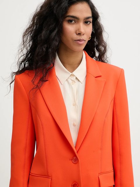 Patrizia Pepe marynarka kolor pomarańczowy jednorzędowa gładka 8S0572 A726