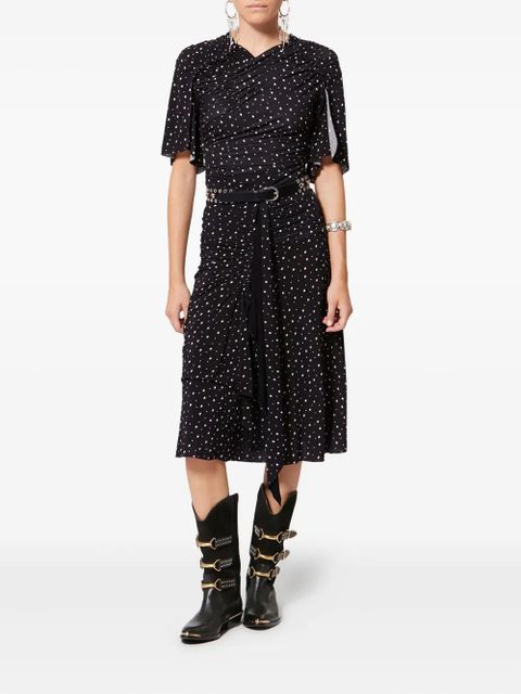 ISABEL MARANT draped polka dot top - Black - zdjęcie produktu nr 2